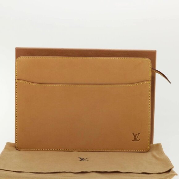 LOUIS VUITTON Pochette Homme Clutch Bag Nomad Leather SPO Brown - Picture 12 of 16